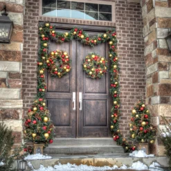 Adjustable Christmas Garland Hanger For Double Door Frames