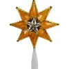 8" Amber Mosaic Star Christmas Tree Topper - Clear Lights