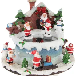 6" Animated And Musical Santa Claus Christmas Ice Skating Scene