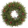 Artificial Cedar Berries Wreath, 20-Inch, Unlit