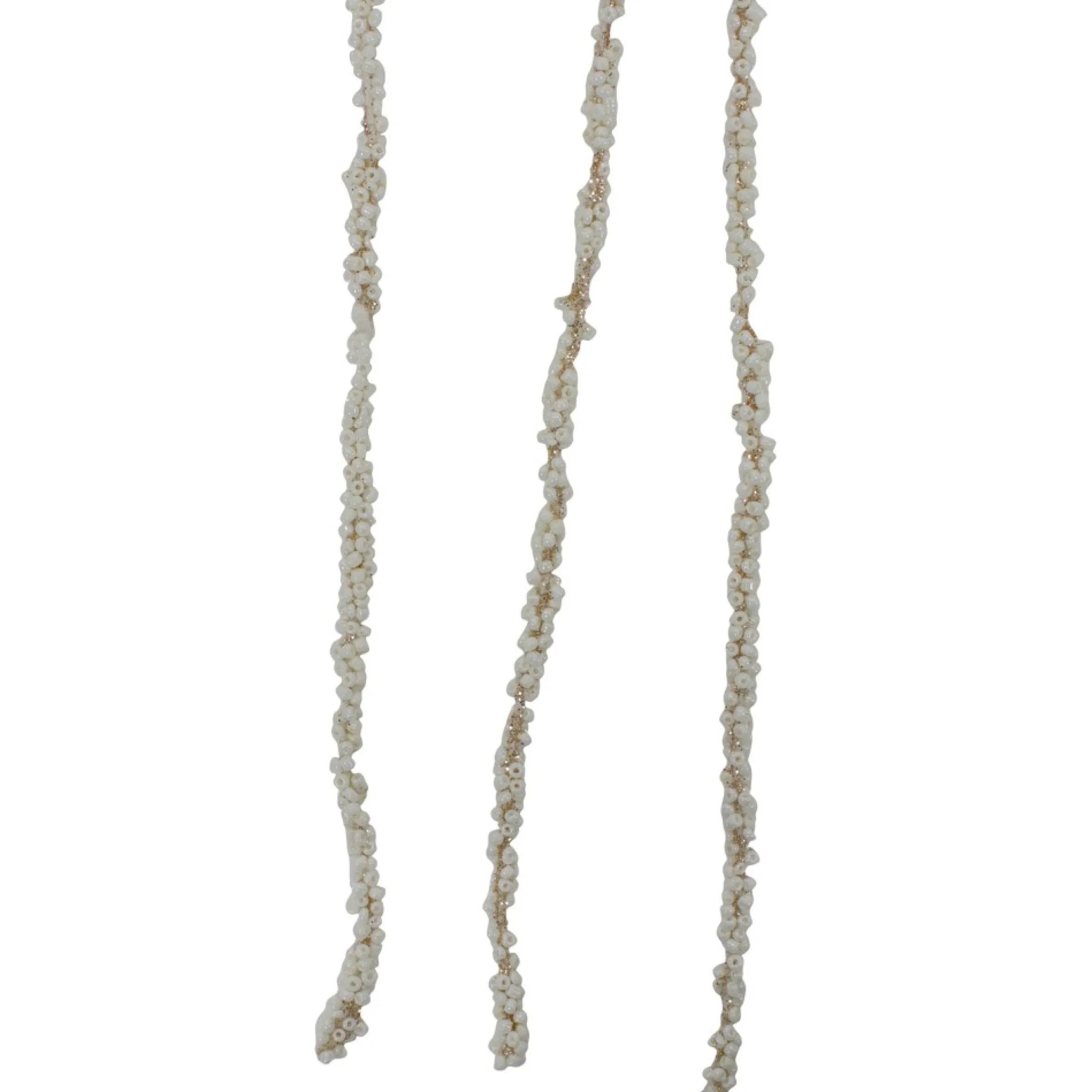 25" Artificial Ivory Beaded Weeping Twig Christmas Spray