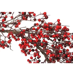24" Autumn Harvest Red And Burgundy Currant Berry Artificial Wreath - Unlit