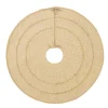 44" Beige Natural Wool Stripe Round Christmas Tree Skirt