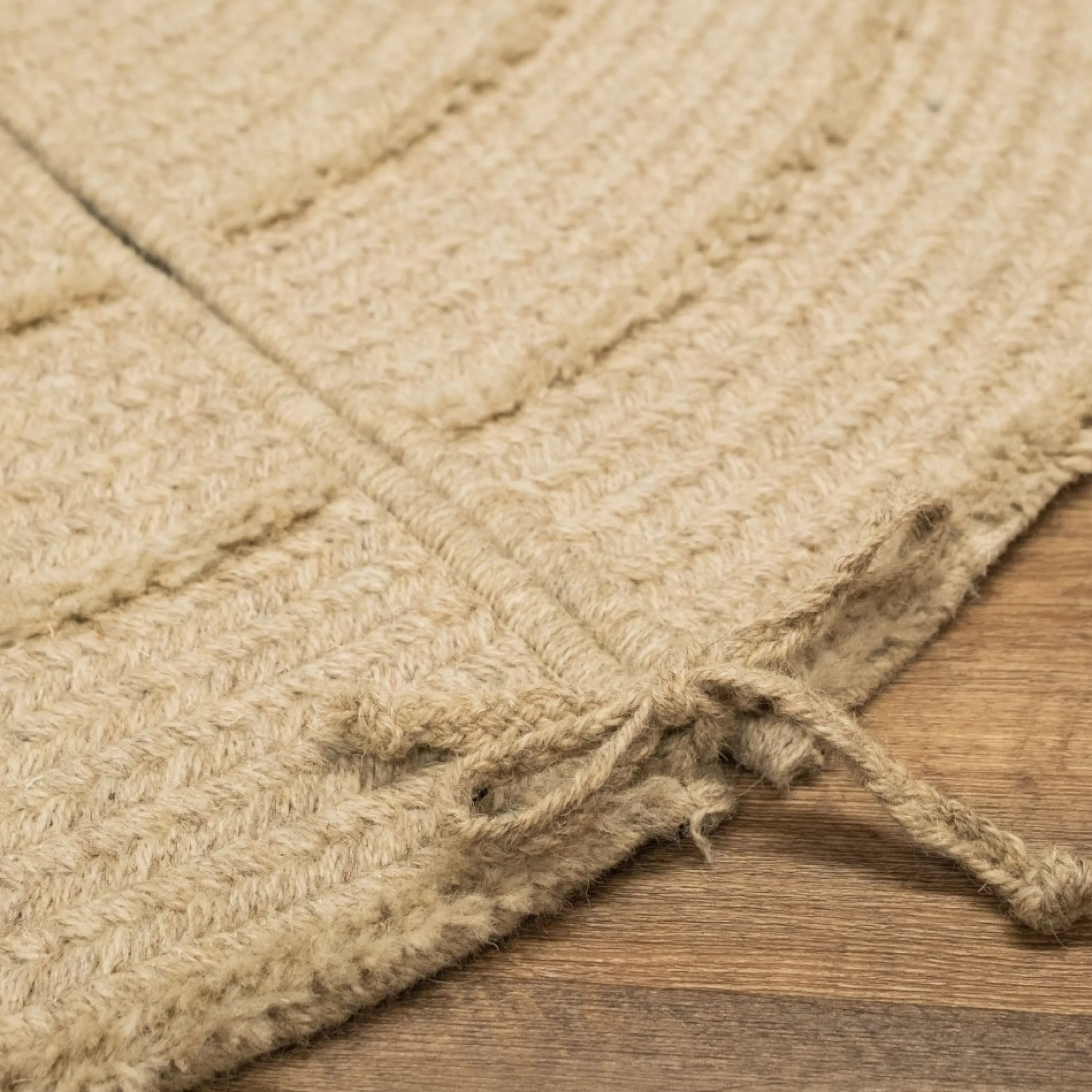 44" Beige Natural Wool Stripe Round Christmas Tree Skirt