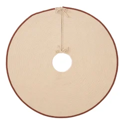 44" Beige Trimmed Round Christmas Tree Skirt