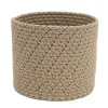 12" Beige Woven Dasher Braided Round Christmas Storage Basket