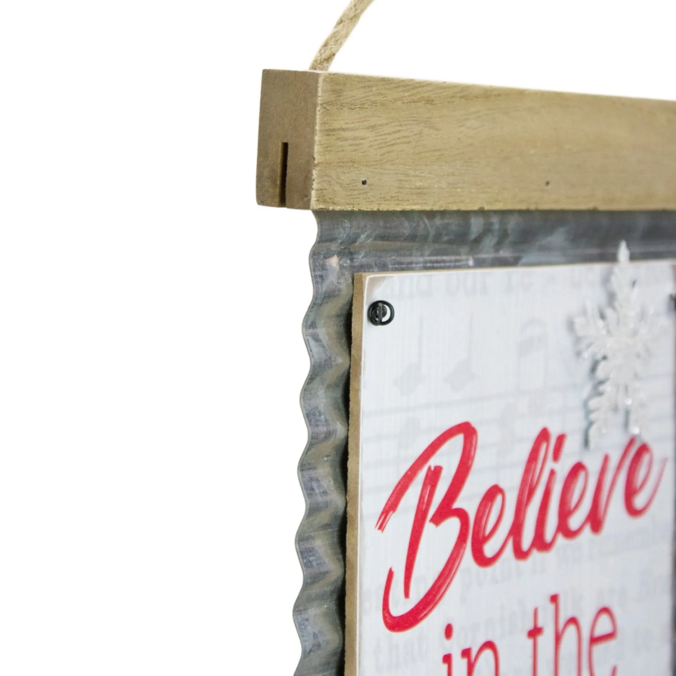 26" Believe In The Season Galvanized Christmas Wall Decor