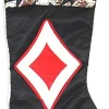 19" Black And Red Deck Of Cards Christmas Stocking