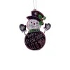 9.5" Black And Red Hanging Snowman Christmas Wall Plaque