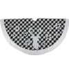 48" Black And White Plaid Reindeer Christmas Tree Skirt