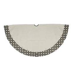 54" Black And White Rhinestone Christmas Tree Skirt