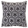17.25" Black And White Snowflake Cotton Christmas Throw Pillow