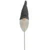12.5" Black And White Tweed Santa Gnome Head Christmas Pick