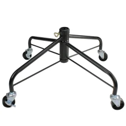 Black Metal Rolling Christmas Tree Stand For 6.5'-7.5' Artificial Trees