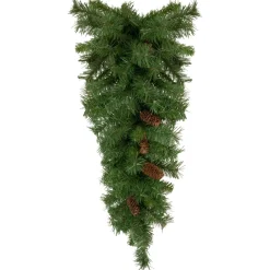 30" Black River Pine Artificial Christmas Swag With Pine Cones, Unlit