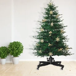 Black Rolling Christmas Tree Stand For 7'-12' Artificial Trees