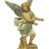 5.75" Blue And Cream White Hand Painted Raphael Angel Nativity Figurine