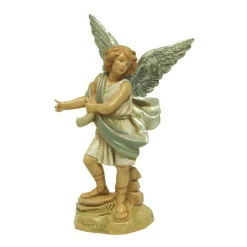 5.75" Blue And Cream White Hand Painted Raphael Angel Nativity Figurine