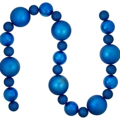 6' Blue Shatterproof Ball 3-Finish Christmas Garland