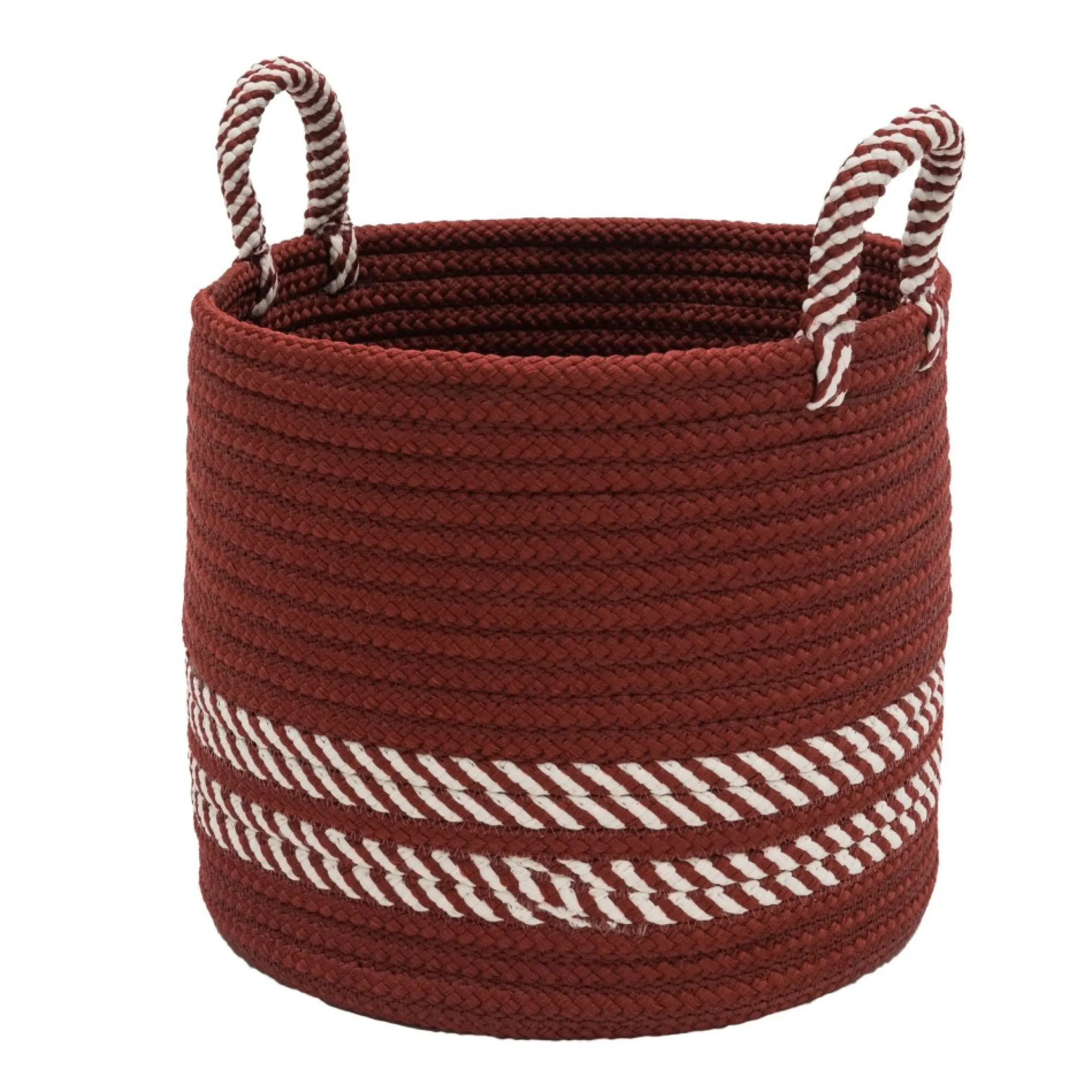 16" Braided Striped Christmas Storage Basket