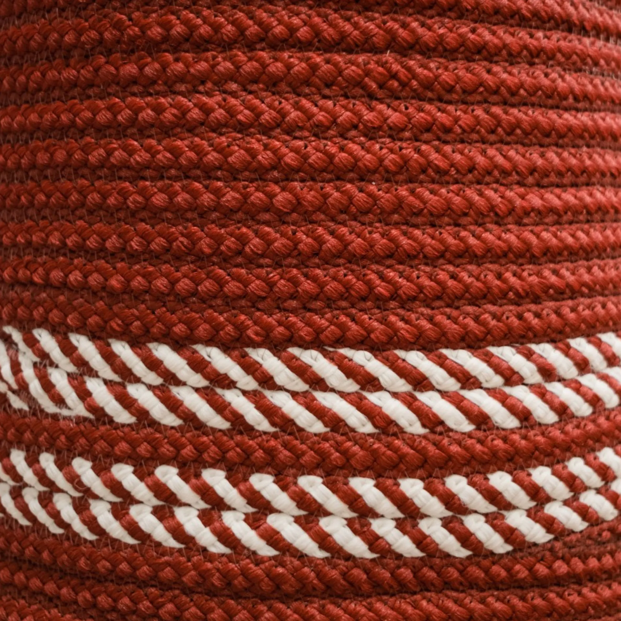 16" Braided Striped Christmas Storage Basket