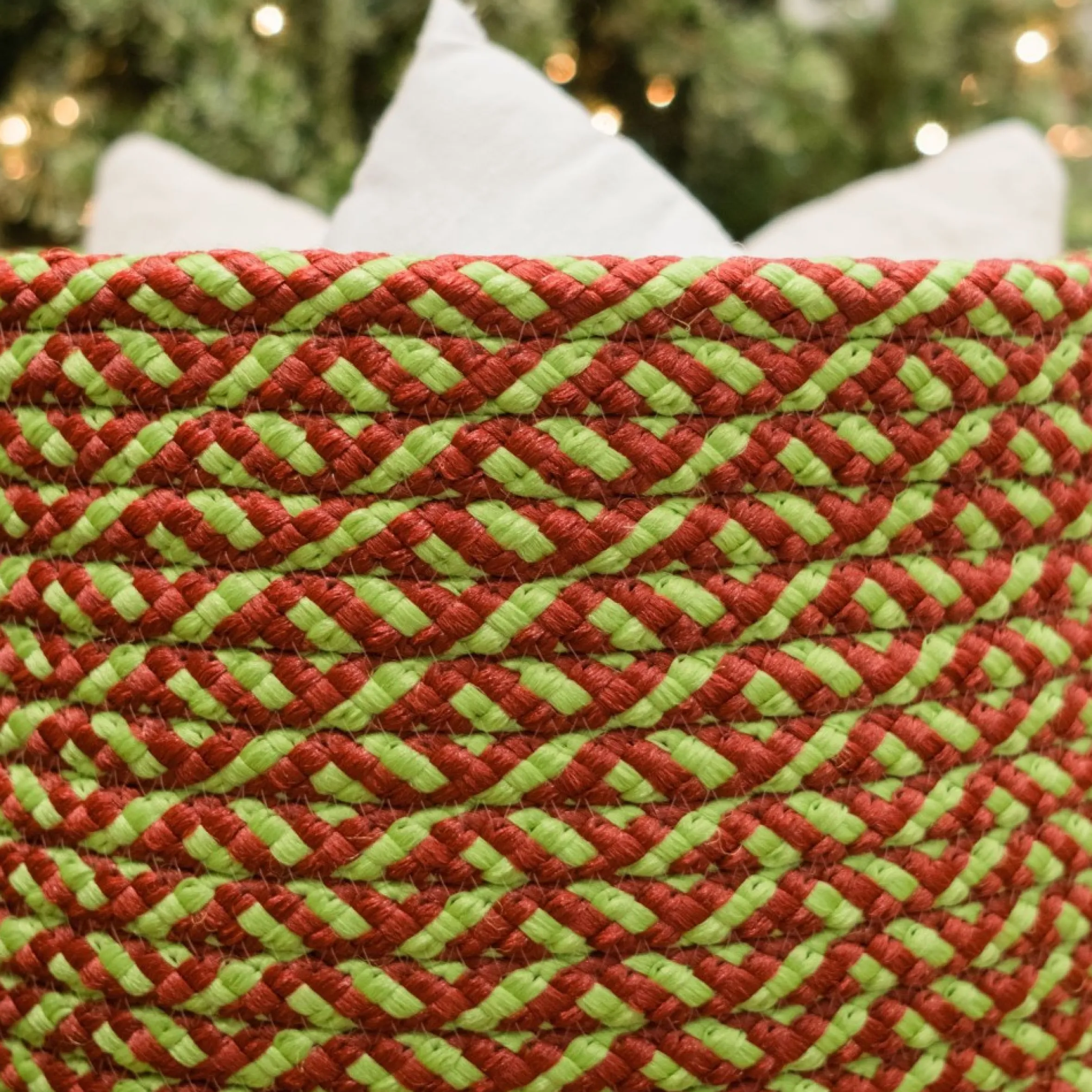 12" Braided Weave Christmas Storage Basket