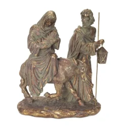12" Bronze Holy Family Nativity Scene Christmas Tabletop Decor