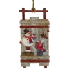 15.25" Brown And Red Wooden Snowman Sleigh Christmas Wall Decor