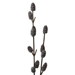 27" Brown And White Snowy Pine Cones Christmas Spray