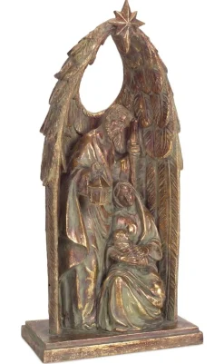 15" Brown Holy Family Nativity Scene Christmas Tabletop Figurine