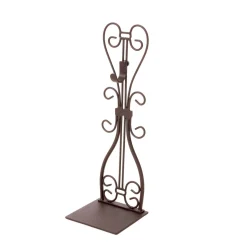 19.25" Brown Iron Adjustable Fireplace Mantle Wreath Hanger