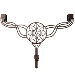 24" Brown Iron Flower Style Adjustable Wreath Hanger