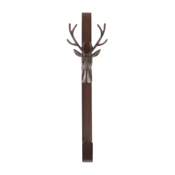 15.25" Brown Rustic Deer Over The Door Christmas Wreath Hanger