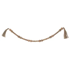 40" Brown Wooden Beaded Christmas Garland
