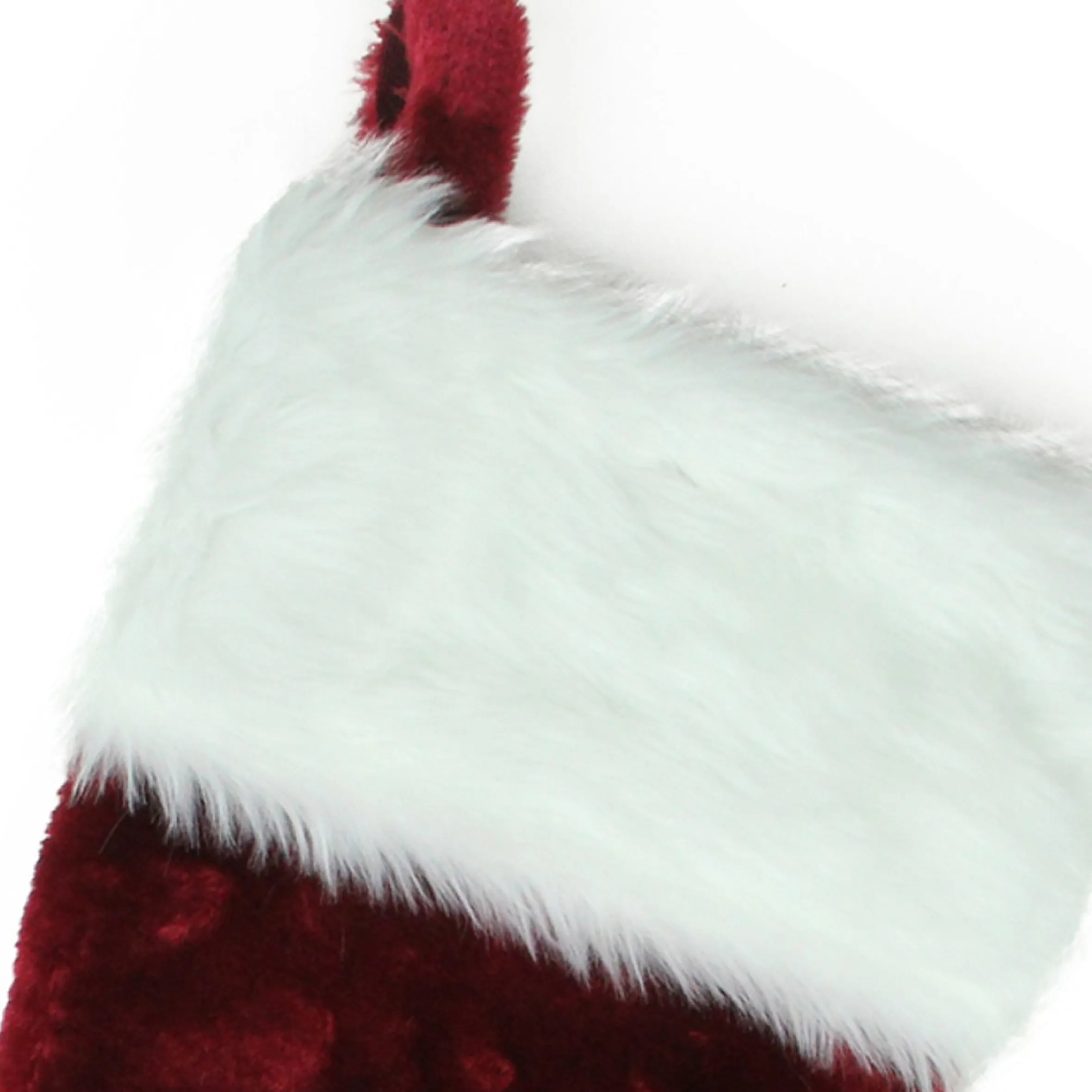 20" Burgundy And White Traditional Christmas Stocking