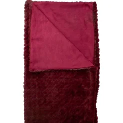 Burgundy Red Ultra Plush Faux Fur Throw Blanket 55