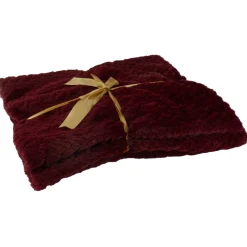 Burgundy Red Ultra Plush Faux Fur Throw Blanket 55