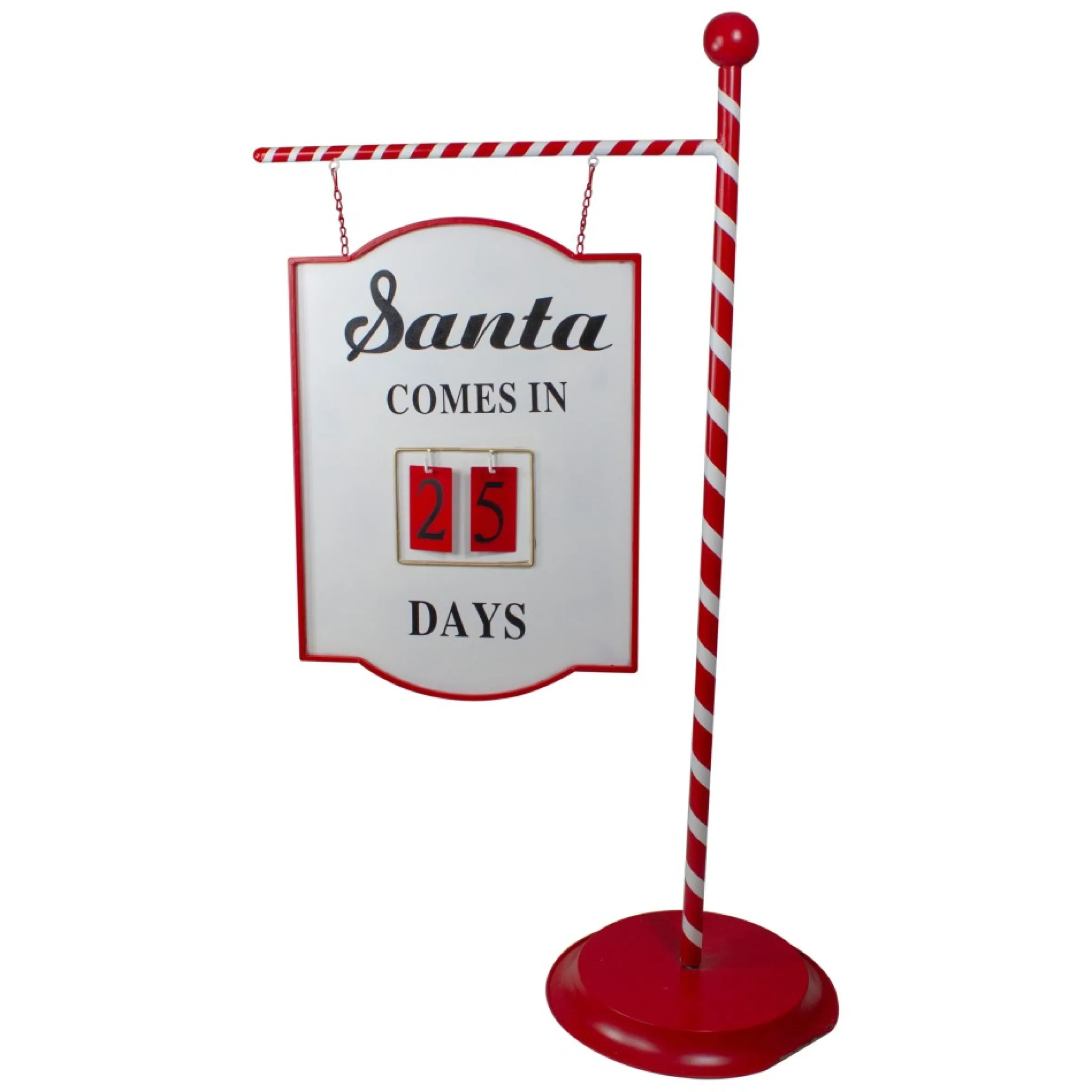 53" Candy Cane Striped Countdown To Christmas Display Sign