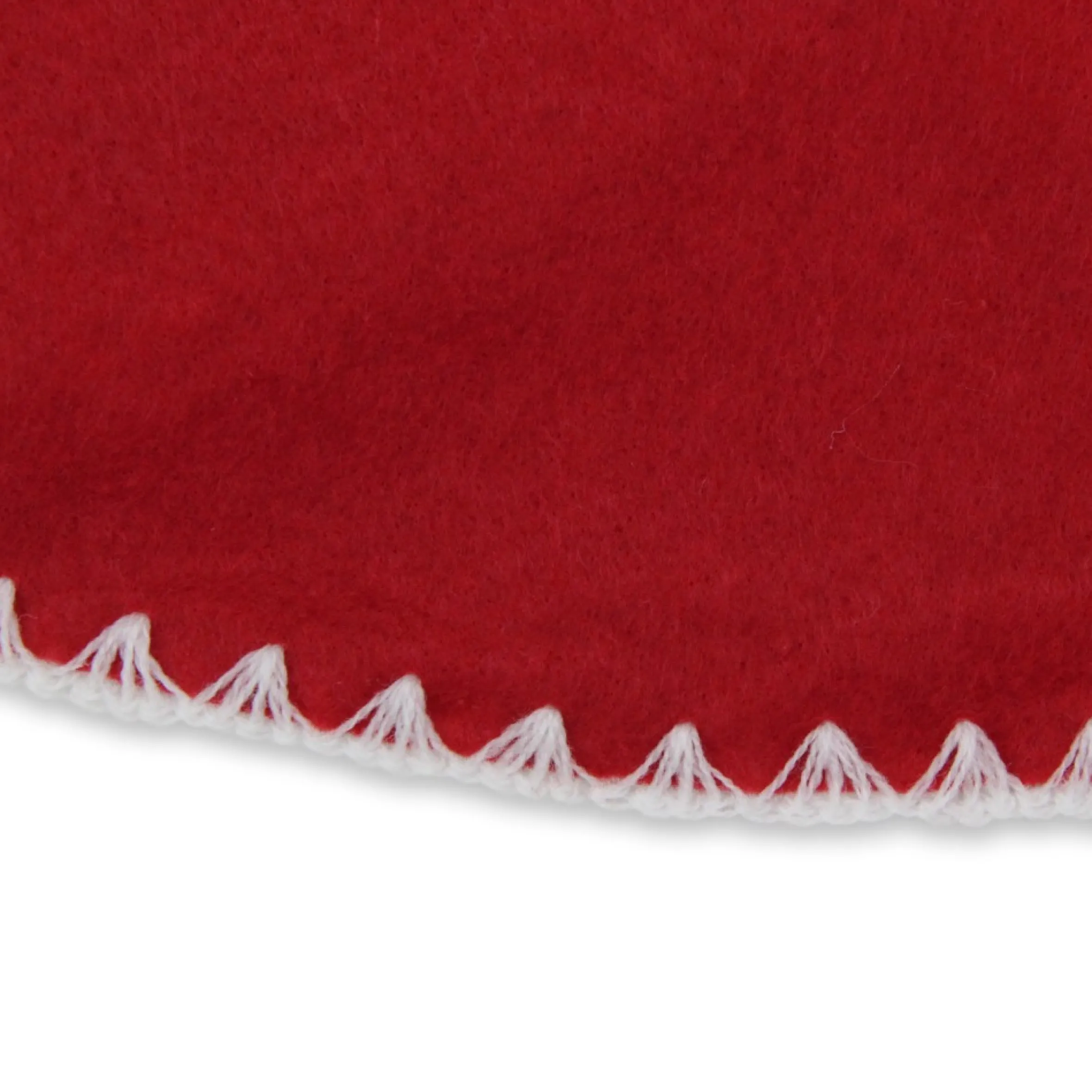 26" Cardinal Red And White Shell Stitching Mini Christmas Tree Skirt