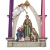 10.25" Christmas Advent Arch With Holy Family With Candle Holders