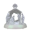 7.5" Clear Battery Operated Led Lighted Christmas Nativity Scene