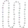 8' Clear Iridescent Snowflake Beaded Christmas Garland, Unlit