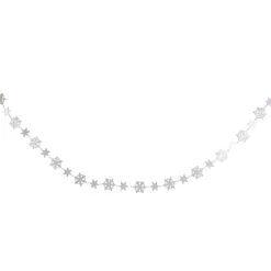 8' Clear Iridescent Snowflake Beaded Christmas Garland, Unlit