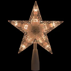 7.25" Clear 5-Point Star Traditional Christmas Tree Topper- Clear Lights