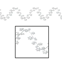 Club Pack Of 12 Metallic White Gleam 'N Flex Snowflake Christmas Garland Decorations 25'
