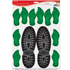 Club Pack Of 12 Santa & Elf Footprints Peel 'N Place Christmas Decorations