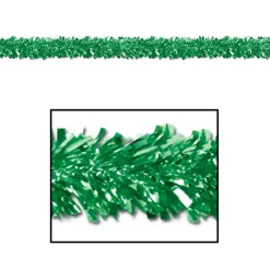 Club Pack Of 12 Shiny Metallic Green Foil Tinsel 6-Ply St. Patrick's Day Garlands 15' - Unlit