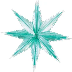 Club Pack Of 24 Silvery Turquoise 2-Tone Metallic Look Christmas Snowflake Decorations - 11.5"