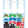 Club Pack Of 48 White And Green Build A Snowman Stickers 4.5"