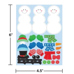 Club Pack Of 48 White And Green Build A Snowman Stickers 4.5"